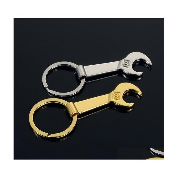 Abridores Llave inglesa Abrebotellas Herramienta Llave de metal Llavero Llavero Regalo Sier Gold 8.5X3.2Cm Entrega de la gota Hogar Jardín Cocina Comedor B Dhpsm