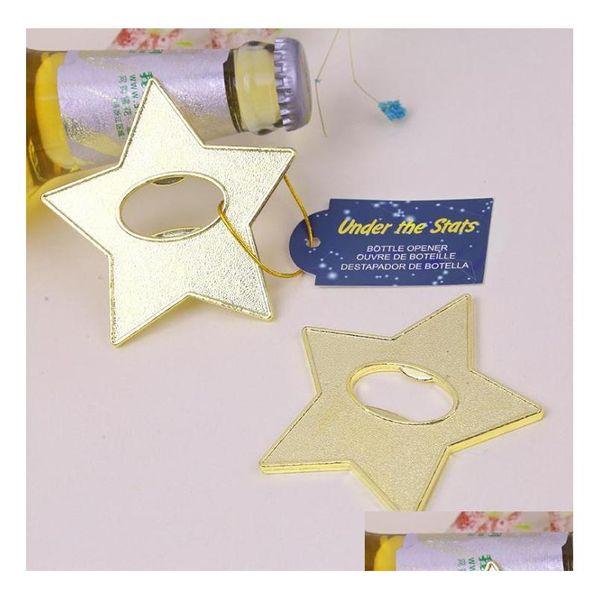 Ouvre-bouteilles Under The Star Gold Beer Bottle Opener Party Souvenir Faveurs De Mariage Cadeau Et Cadeaux Pour Les Invités Sn1467 Drop Delivery Home Dhmy0