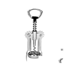 Abridores Vino Botella de cerveza Acero inoxidable Metal Fuerte Presión Ala Sacacorchos Abridor de uva Cocina Comedor Bar Rrb16251 Entrega de gota DH1RF