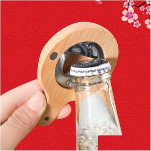 Ouvre-bouteilles magnétiques en bois et en bambou pour réfrigérateur, ouvre-bouteille magnétique 5532 Q2, livraison directe, maison, jardin, Kitche Dhove