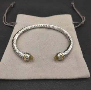 Bracelet de créateur d'ouverture pour hommes Bracles Twisted Pearl Head Women Fashion Cuff Twist Bracelets Jewelry Retro Sier plaqué de mariage Cadeaux 42