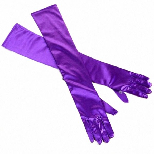 Opéra Longueur Lg Gants à main pour le doigt de mariage Jaune / Violet Gants de mariage de mariée Nouvelle arrivée Dance Girls Gants ST214 t2AD #