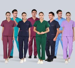 salle d'opération infirmière médicale vêtements de travail gommage uniforme gris039s anatomie col en V haut et pantalon été hiver esthéticienne animal de compagnie vétérinaire Healt7124574