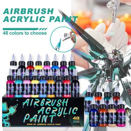 Ophir airbrush acrylverf voor nagel art Diy Model schoenen lederen water gebaseerd 48 kleuren Kies TA005 240509