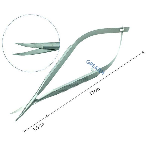 Capsule vétérinaire ophtalmique Ciseaux à membrane Castroviejo Corniques Cléners Titanium / Stainles Steel Micro Scissors Instrument