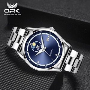 OPK Montre à quartz pour homme Calendrier Glow Montre pour homme 40 mm