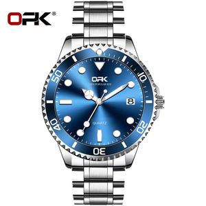 OPK Montre pour Homme Personnalisé Tendance Veilleuse Calendrier Bracelet en Acier Montre à Quartz Montre pour Homme 40mm