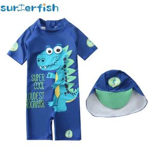OPMJ One-Pieces Dinosaur UV Baby Swimsuit Boys and Childrens One-Piece Swimsuit Childrens Swimsuit Childrens Swimsuit D240521