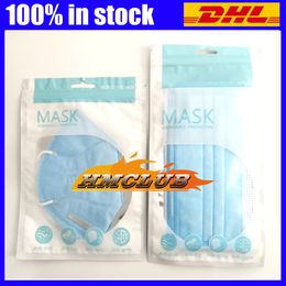 Sacs OPP pour sacs de masque facial à fermeture à glissière jetables 3 plis de protection non tissé bouche élastique doux respirant hygiène sac de masque facial de sécurité HOT