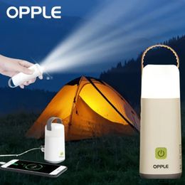 OPPLE Outdoor Camping Nachtlampje USB Oplaadbare Lamp Zaklamp Dimmen Power Bank Tent Draagbare Licht Noodgeval 240119