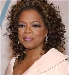 Oprah Winfrey superbe brun bouclés brésilien remy cheveux humains dentelle avant perruques sans colle perruques pour les femmes noires aviable 150% 14 pouces
