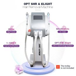 Máquina de depilación láser sin dolor OPT IPL Elight equipo de belleza para el cuidado de la piel con 2 asas