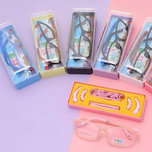 Optische kinderen bril Frames TR90 Flexibele kinderen Siliconen Baby Vervangbaar touw Pink Unisex Fashion Sunglasses