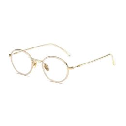 Lunettes optiques pour hommes femmes rétro designer GMS-120TS lunettes de mode monture en titane élasticité détaillée style ovale plaque de lentille anti-lumière bleue avec boîte
