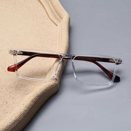 Anteojos ópticos para hombres y mujeres Diseñador retro NN-089 Marco de gafas de chapa de moda Elasticidad detallada Estilo cuadrado Placa de lente de luz anti-azul con caja