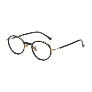 Lunettes optiques pour hommes femmes rétro designer GMS-120TS lunettes de mode monture en titane élasticité détaillée style ovale plaque de lentille anti-lumière bleue avec boîte