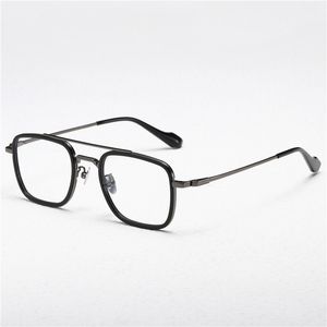 Lunettes optiques pour hommes femmes rétro designer GMS-637TS lunettes de mode monture en titane élasticité détaillée style carré plaque de lentille anti-lumière bleue avec boîte
