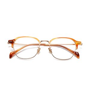 Lunettes optiques pour hommes femmes rétro designer GMS-642TS lunettes de mode monture en titane élasticité détaillée style ovale plaque de lentille anti-lumière bleue avec boîte