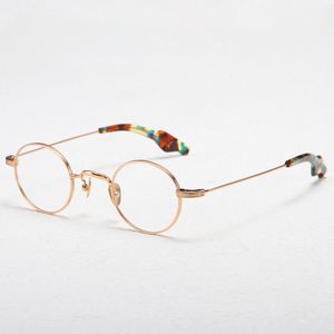 Lunettes optiques pour hommes femmes rétro designer GMS-648TS montures en fibre de verre titane style rond européen et américain plaque de lentille anti-lumière bleue avec boîte