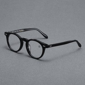 Anteojos ópticos para hombres y mujeres Diseñador retro TVR 505 Marcos de fibra de vidrio de acetato de moda Estilo ovalado europeo y americano Placa de lente de luz anti-azul con caja