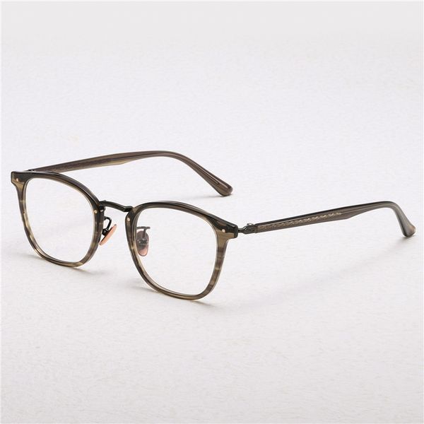 Lunettes optiques pour hommes femmes rétro designer GMS-647TS lunettes de mode monture en titane élasticité détaillée style ovale plaque de lentille anti-lumière bleue avec boîte