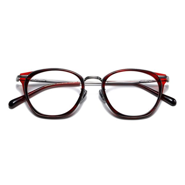 Lunettes optiques pour hommes femmes rétro designer GMS 628 lunettes de mode monture en acétate élasticité détaillée style ovale plaque de lentille anti-lumière bleue avec boîte