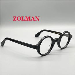 Optische bril frame mannen vrouwen johnny depp zolman ronde vintage glazen computer acetaat spektakel frame voor mannelijke heldere lens 240408