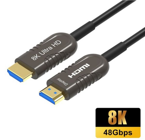 Fibre optique 8K 60Hz HDMI 2.1 Câble 48 Gops 4K 120Hz 144Hz EARC HDR HDCP 2,2 2.3 Console de jeu HDTV PC TV