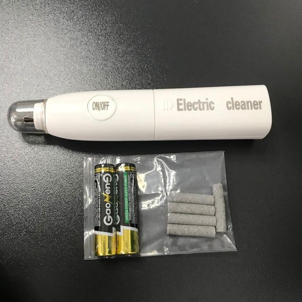 Pluma electrónica de limpieza de electrodos de empalmador de fusión de fibra óptica con 6 cabezales de limpieza herramienta de limpieza automática de electrodos 243k