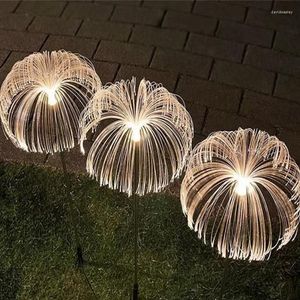 Lampe de méduse à fibre optique pour décoration de route/cour/fête extérieur LED 7 couleurs jardin solaire pelouse étanche