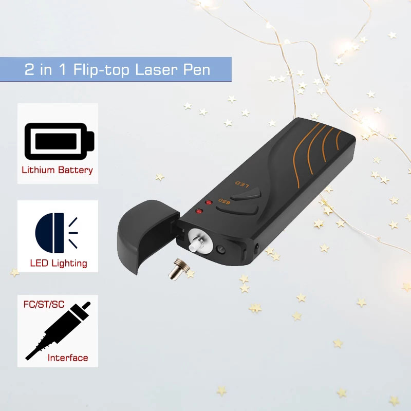Optical Fiber Tools 10Km to 15Km Red Laser Pen Visual Fault Locator FTTH Fibers Optic VFL Test USB Charge LED Lighting Pens