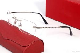 Optische monturen Randloze metalen frame glazen Heldere lens Rechthoekige brillen Diverse voor heren Unisex Hoge kwaliteit designer lenzenvloeistof accessoires heren trendy vierkant glas