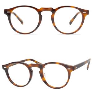 Designer Optical Bril Mannen lenzenvloeistof frame recept frames Merk eyewear Retro ronde bril voor dames Myopia bril Gregory Peck