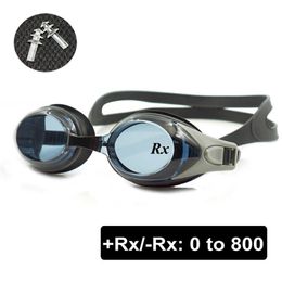Lunettes de natation optiques + Rx -Rx Lunettes de natation sur ordonnance Adultes Enfants Force différente chaque œil avec bouchons d'oreille gratuits