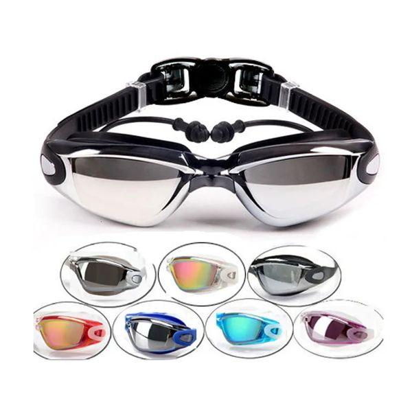 Gafas de natación ópticas para hombres y mujeres, tapones para los oídos para piscina, miopía, gafas de natación profesionales impermeables, gafas de buceo graduadas para adultos 240119