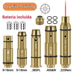 Optique 9 mm / 380acp / 40SW / 223rem Laser Training Bullet Dry Fire Laser Trainer Cartouche Tactical Red Dot Laser Training Bore Sight