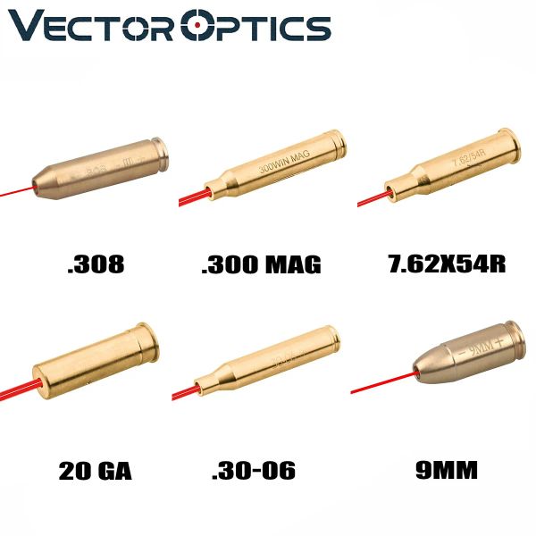 Optics Gunpany Red Laser Bore Sight Brass Boresight Cal Cartridge alésage pour ajustement de la portée .223 .308 9 mm pas de batterie