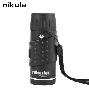 Optique Nikula 7x18 Pocket Monocular Mini Telescope HD SPOTTING LONG RAPPORT LLL Vision nocturne Spyglass Teleskop pour adultes Outdoor