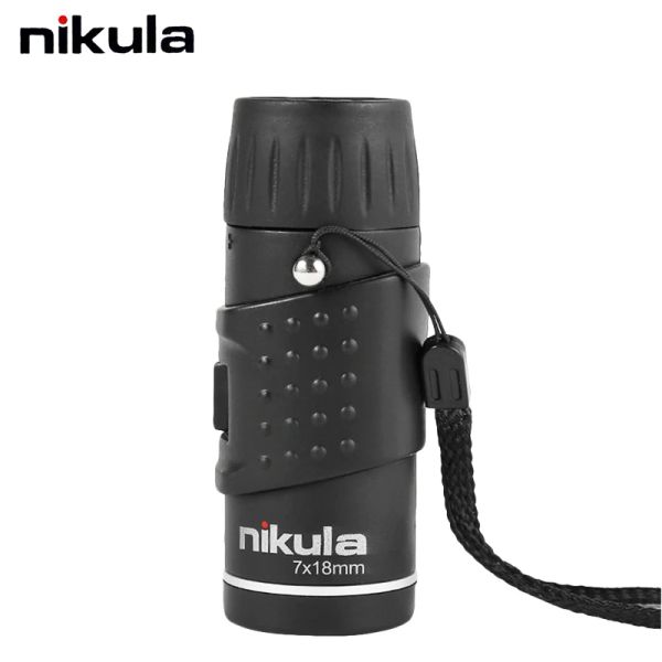 Optique Nikula 7x18 Mini télescope monoculaire de poche HD longue portée longue portée Lll Vision nocturne Spyglass Teleskop pour adultes en plein air