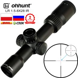 Optics Ohhunt LR 1.58x28 IR Compacto Cuerpo de caza Mil Dot Glass Grabado Retícula Red Iluminación Torretas Restablecimiento de la vista óptica