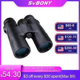 Optics SVBony Bird Watch Watching Telescope SV47 Binoculars puissants 8x32 / 8x42 / 10x42 IPX7 IPX7 Équipement de camping imperméable Survival