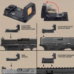 Optica Tactical Trijicon RMR Vism Flip Up Red Dot Sight Collimator 1913 Mount voor Glock 17 AirSoft wapengeweercope 20mm Rail Scope