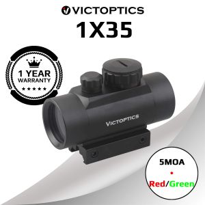 Optics Victoptics 1x35 Red Dot Scope 5 Niveaux Green Dot Dot Collimateur Collimator s'adapte aux armes à feu Airsoft