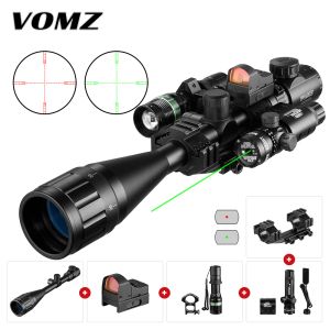 Optics Vomz 624x50 Aoeg Range Finder Sight Scope avec holographic 4 réticule vue à point rouge point vert laser combo fiflescope