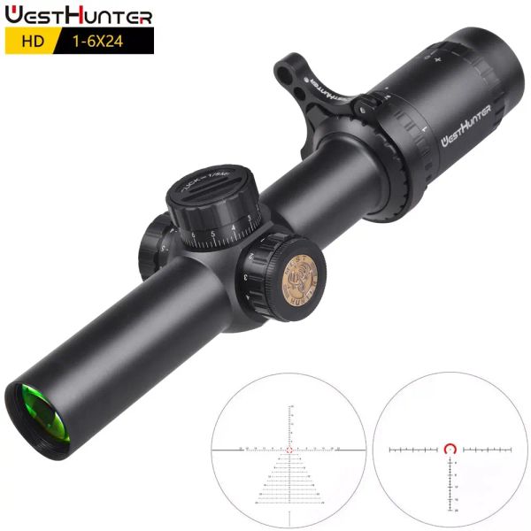 Optique Westhunter HD 16x24 IR Compact Hunting Scope Tactical Rifle Scopes Glass Retiticle Wide Field Office Field Optical Siset