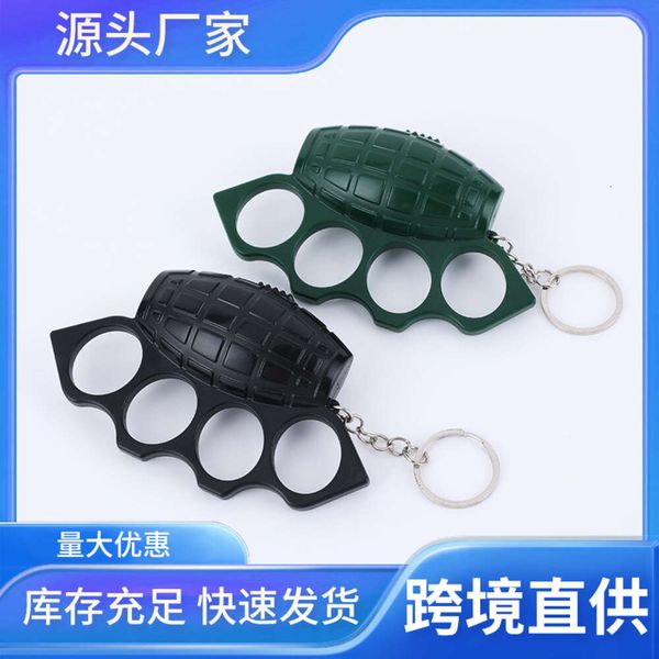 Bracelet de défense optimal d'auto-conception et boucle de doigt de protection Poing de tigre Lampe de poche laser Grenade Jouet Porte-clés Pendentif SMQB