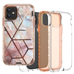 Defender 3in1 Rugged Marble Shockproof Phone Cases voor Iphone 14 Pro Max 13 12 11 Pro Max XR XS X 6 7 8 plus Heavy Duty Hybrid Hard Acryl PC Soft TPU Cover