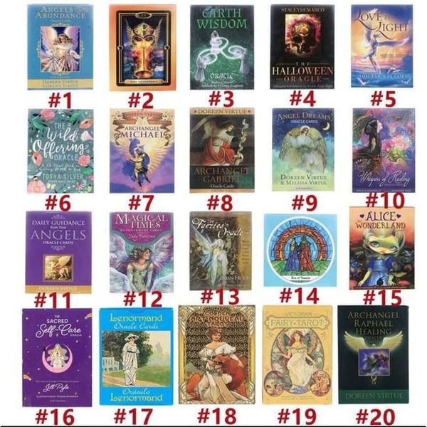 Oracle Tarot Game 20 Cartas Estilo Golden Art Nouveau La Bruja Verde Universal Celta Thelema Steampunk Tarots Juegos de Mesa DHL Venta al por mayor Wht0228 lema s s