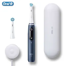Oral B IO7 slimme elektrische tandenborstel met magnetisch oplaadreisetui - 5 modi, 3D zichtbare timer, inclusief opzetborstel - Tandverzorging essentieel voor reizigers