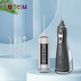Oral Irrigator Portable Dental Water Flosser Type C USB Rechargeable Water Jet Floss Tooth Pick 4 Jet Tip 6 Modes IPX7 1600rpm 230202